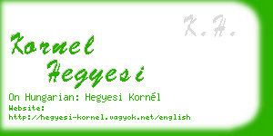 kornel hegyesi business card
